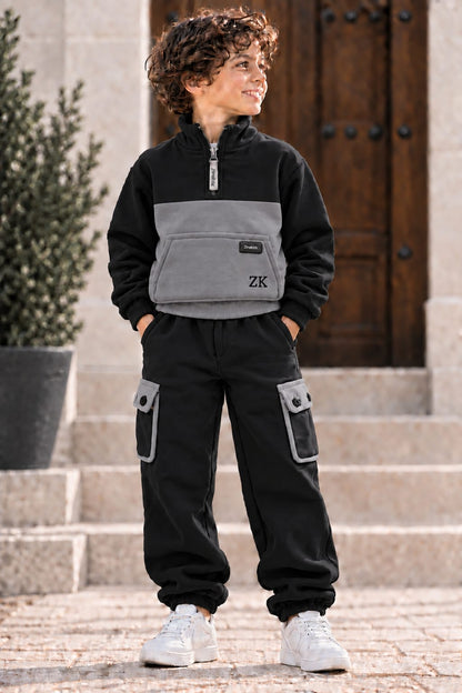 طقم الشتاء الفاخر للأولاد : دفء وأناقة في كل خطوة